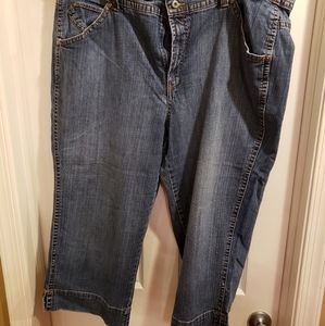Plus size denim capri